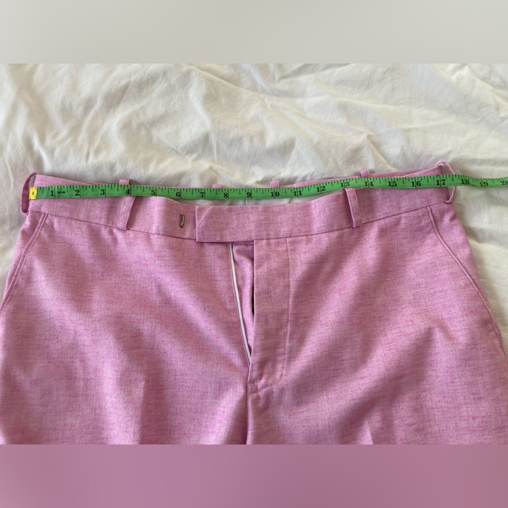 Men Linen Suit, 2 Piece - Pink - Picture 8 of 14
